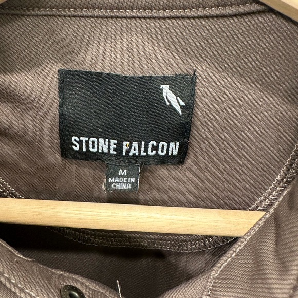 Stone Falcon Men's Medium Performance Golf Polo Shirt Brown Athleisure - Picture 3 of 5